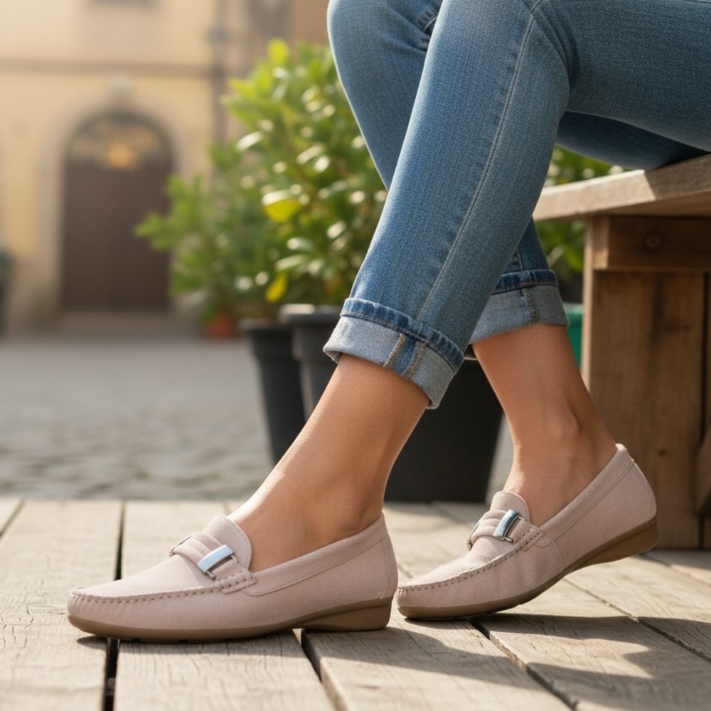 PIERO MASETTI Kiowa Blush Pink Suede Moc Driving Loafers Women's Size 9.5/EU40
